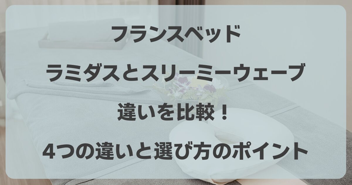 フランスベッドのラミダスとスリーミーの違いを比較！4つの違いと選び方のポイントを解説！